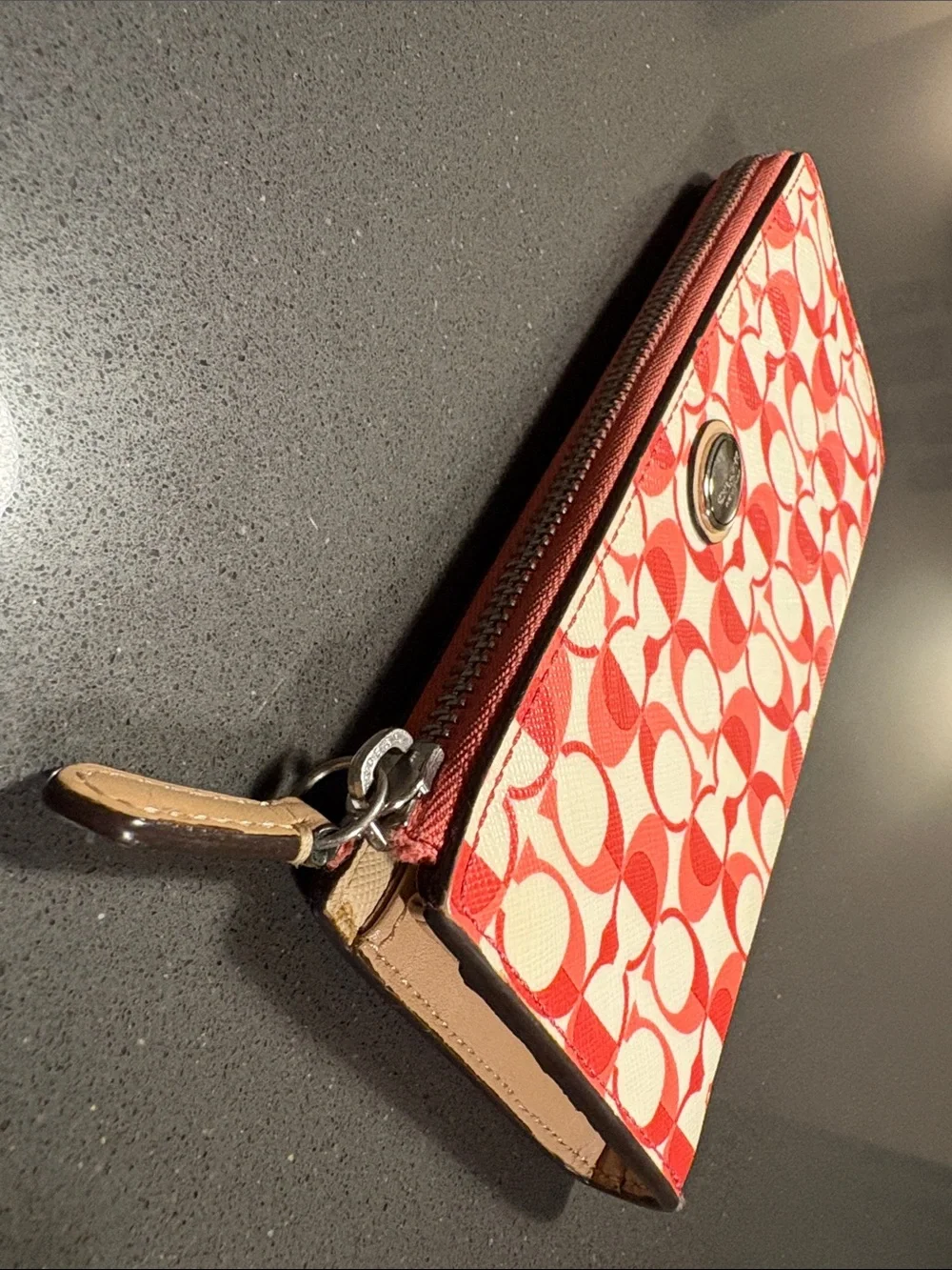 Coach Red Signature Zip Wallet